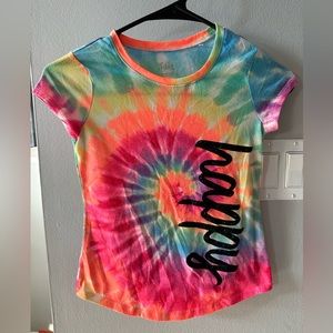 Bundle of *2* Justice tye dye shirt size 8 long sleeve bunny sequin shirt size 8